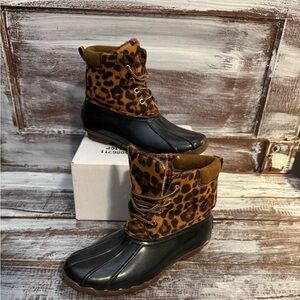 Leopard Print Women's Winter Boots